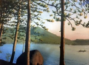 a painting of Taylor pond